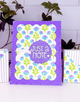 Handmade greeting card with flowers on it and just a note sentiment on it.